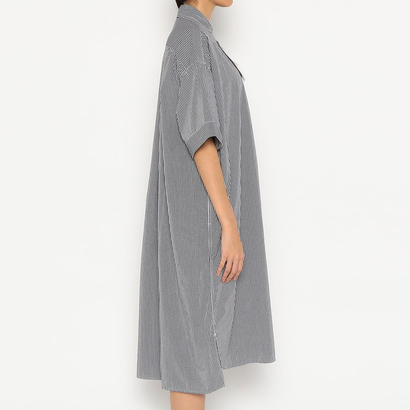WOMEN'S COTTON POPLIN PULLOVER SHIRT DRESS PLAID