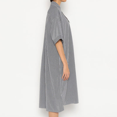 WOMEN'S COTTON POPLIN PULLOVER SHIRT DRESS PLAID