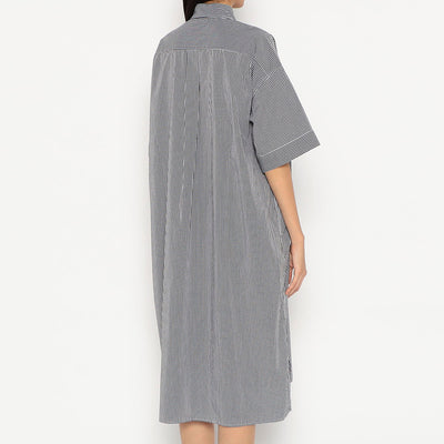 WOMEN'S COTTON POPLIN PULLOVER SHIRT DRESS PLAID