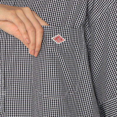 WOMEN'S COTTON POPLIN PULLOVER SHIRT DRESS PLAID