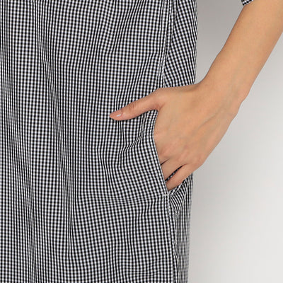 WOMEN'S COTTON POPLIN PULLOVER SHIRT DRESS PLAID