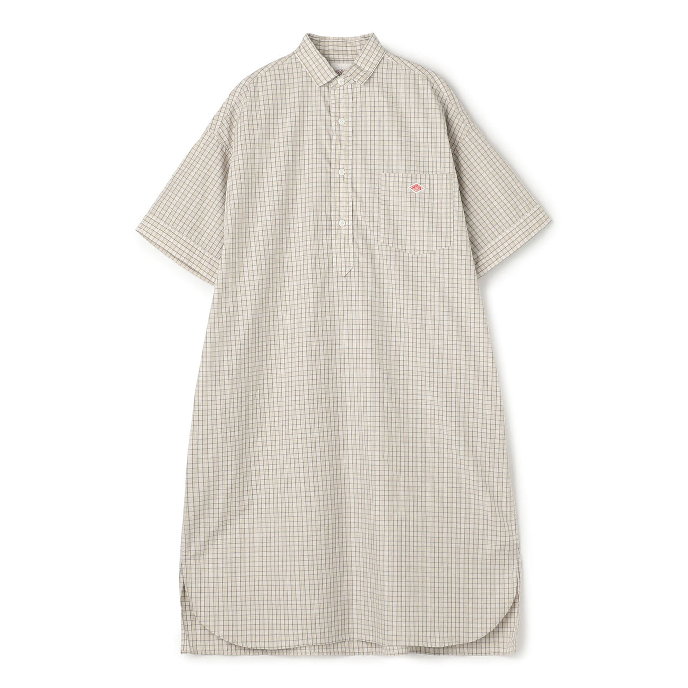 WOMEN'S COTTON POPLIN PULLOVER SHIRT DRESS PLAID