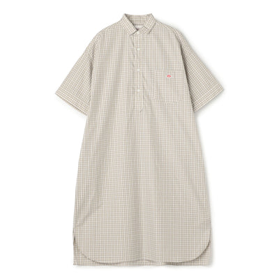 WOMEN'S COTTON POPLIN PULLOVER SHIRT DRESS PLAID