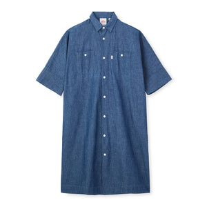 WOMEN'S COTTON CHAMBRAY WORK SHIRT DRESS