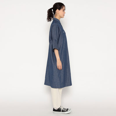 WOMEN'S COTTON CHAMBRAY WORK SHIRT DRESS