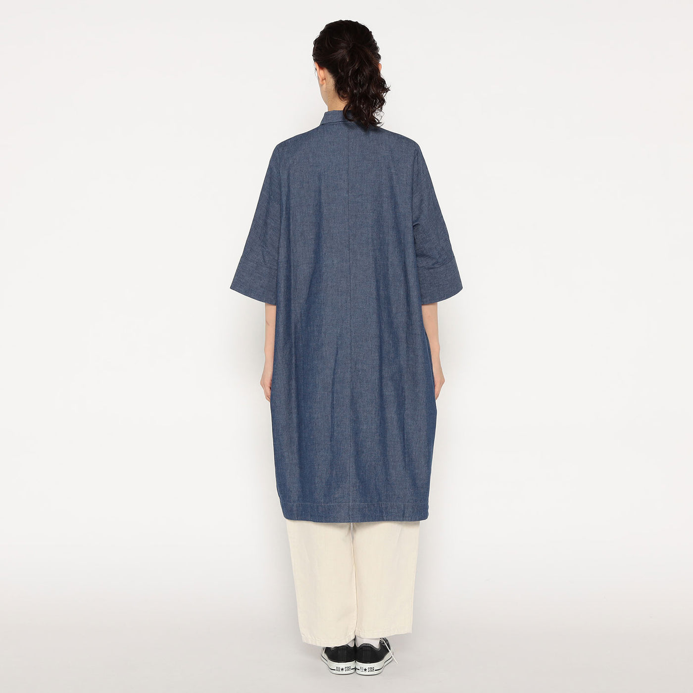 WOMEN'S COTTON CHAMBRAY WORK SHIRT DRESS