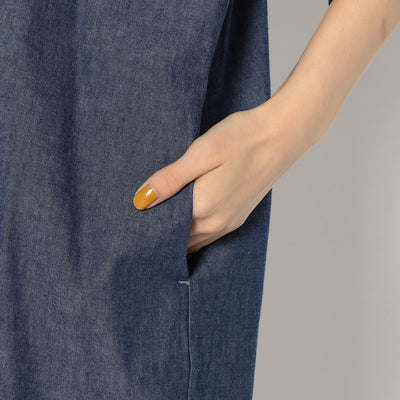 WOMEN'S COTTON CHAMBRAY WORK SHIRT DRESS