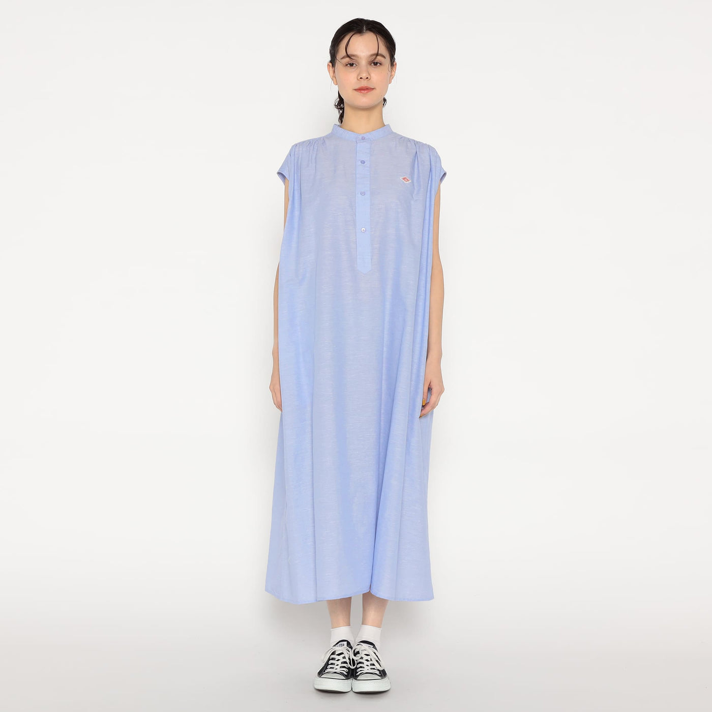WOMEN'S COTTON LINEN SLUB SLEEVELESS DRESS