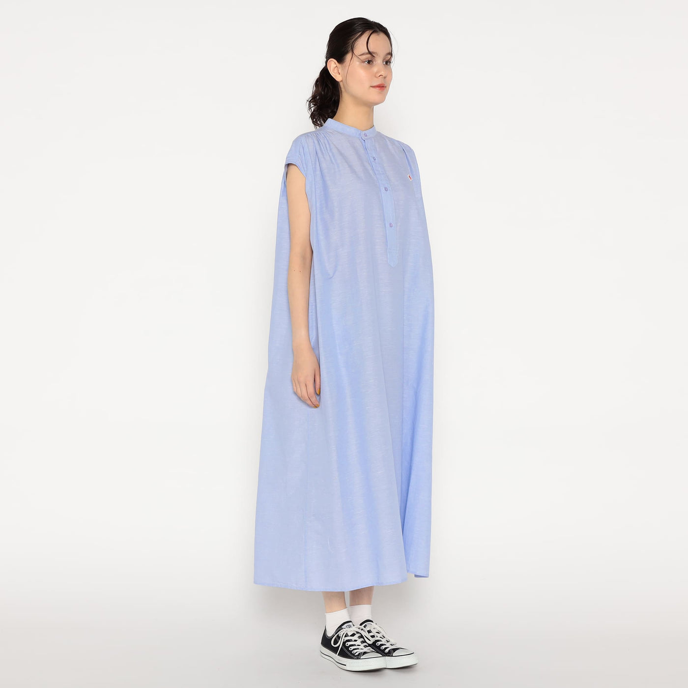 WOMEN'S COTTON LINEN SLUB SLEEVELESS DRESS