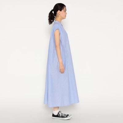 WOMEN'S COTTON LINEN SLUB SLEEVELESS DRESS