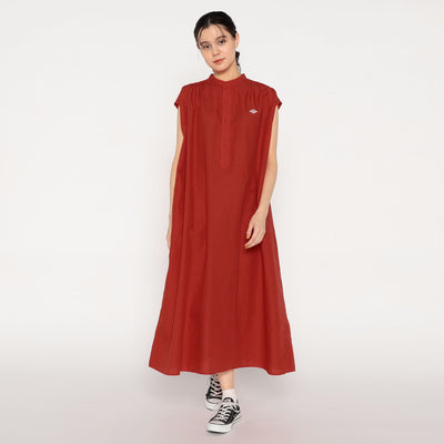 WOMEN'S COTTON LINEN SLUB SLEEVELESS DRESS