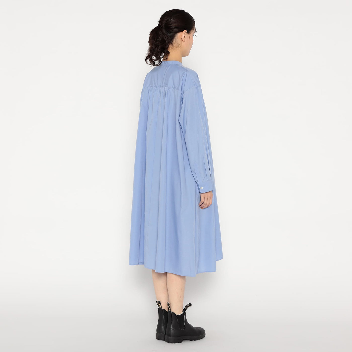 WOMEN'S T/C BROADCLOTH GATHERED SHIRT DRESS