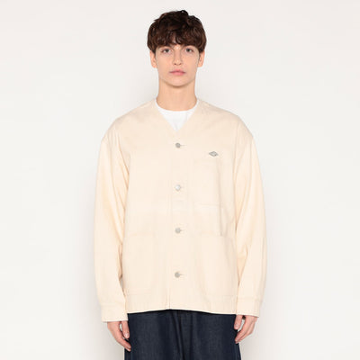 MEN'S COTTON DRILL COLLARLESS JACKET