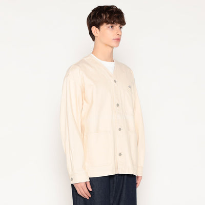 MEN'S COTTON DRILL COLLARLESS JACKET