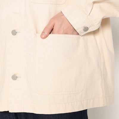 MEN'S COTTON DRILL COLLARLESS JACKET