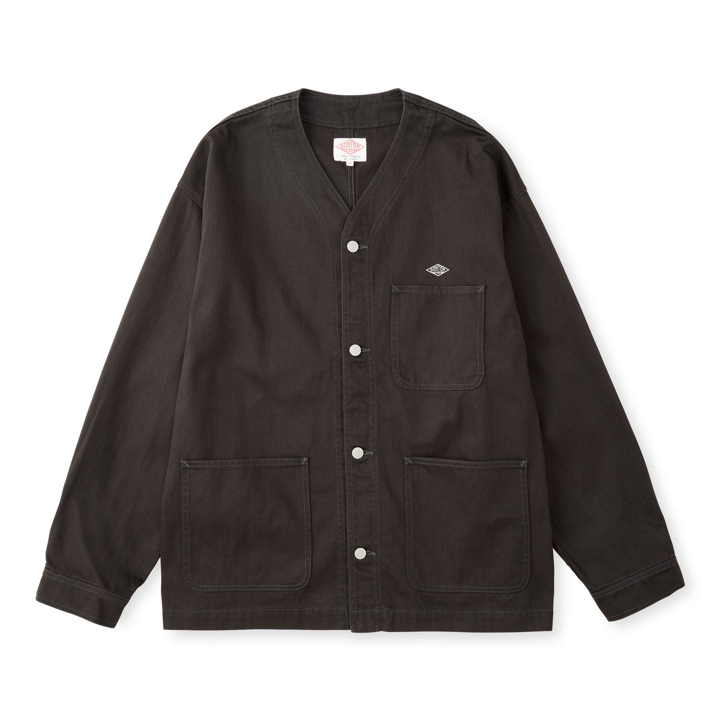 MEN'S COTTON DRILL COLLARLESS JACKET