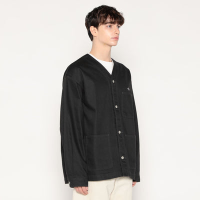 MEN'S COTTON DRILL COLLARLESS JACKET