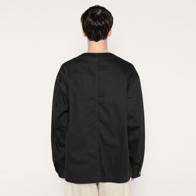 MEN'S COTTON DRILL COLLARLESS JACKET