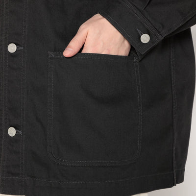 MEN'S COTTON DRILL COLLARLESS JACKET