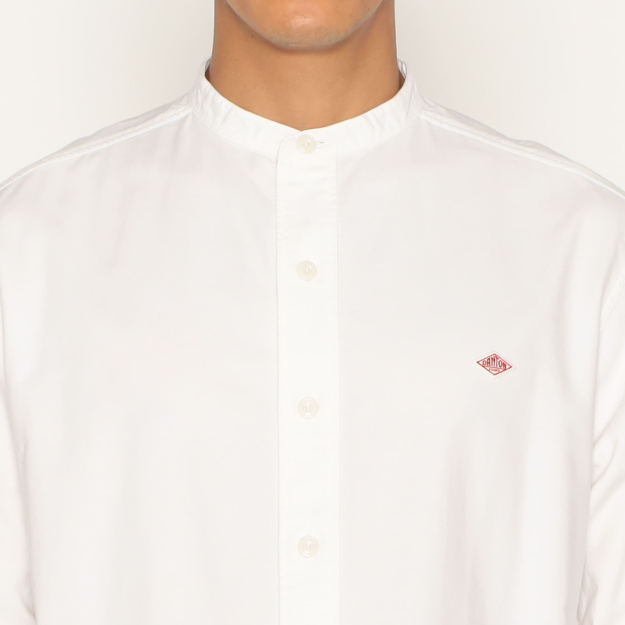 DANTON MEN'S OXFORD BAND COLLAR SHIRT PLAIN
