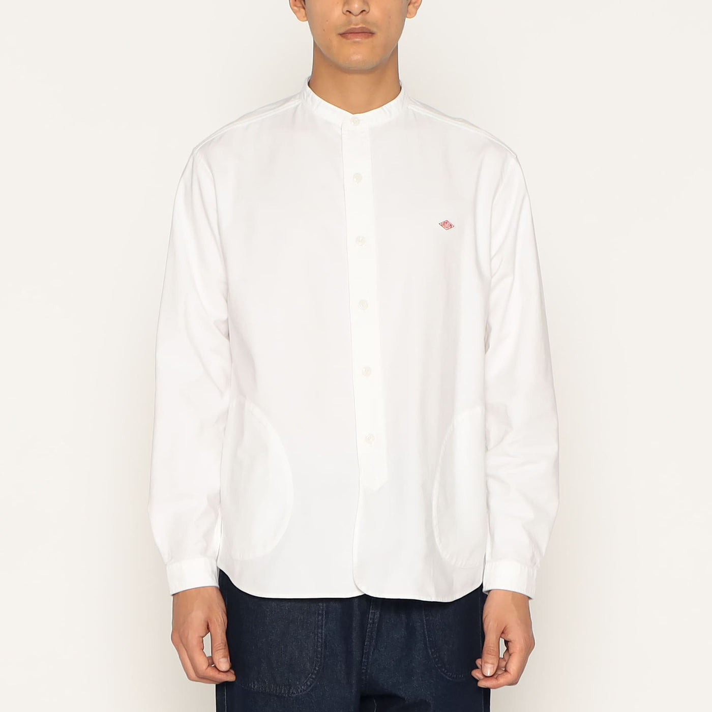 MEN'S OXFORD BAND COLLAR SHIRT PLAIN