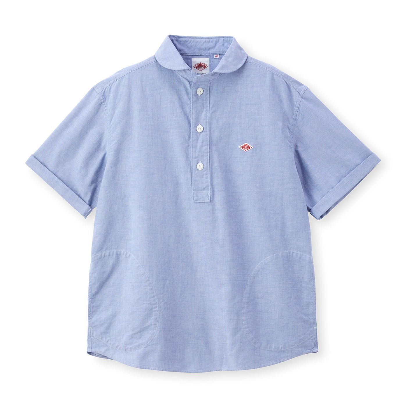MEN'S OXFORD ROUND COLLAR SHORT SLEEVE PULLOVER SHIRT PLAIN