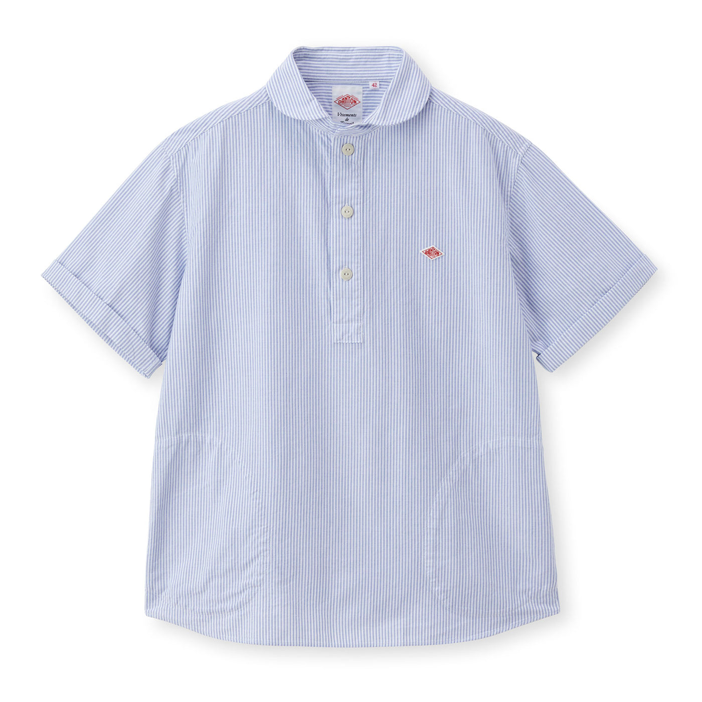 MEN'S OXFORD ROUND COLLAR SHORT SLEEVE PULLOVER SHIRT PATTERN