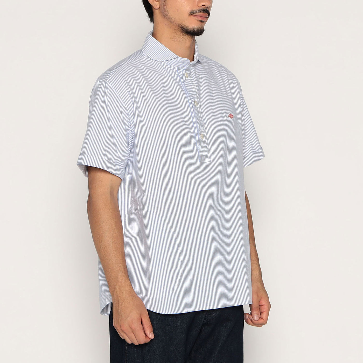 MEN'S OXFORD ROUND COLLAR SHORT SLEEVE PULLOVER SHIRT PATTERN