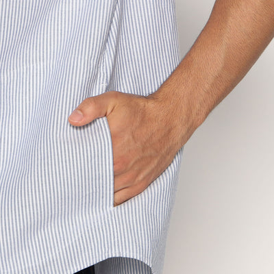 MEN'S OXFORD ROUND COLLAR SHORT SLEEVE PULLOVER SHIRT PATTERN