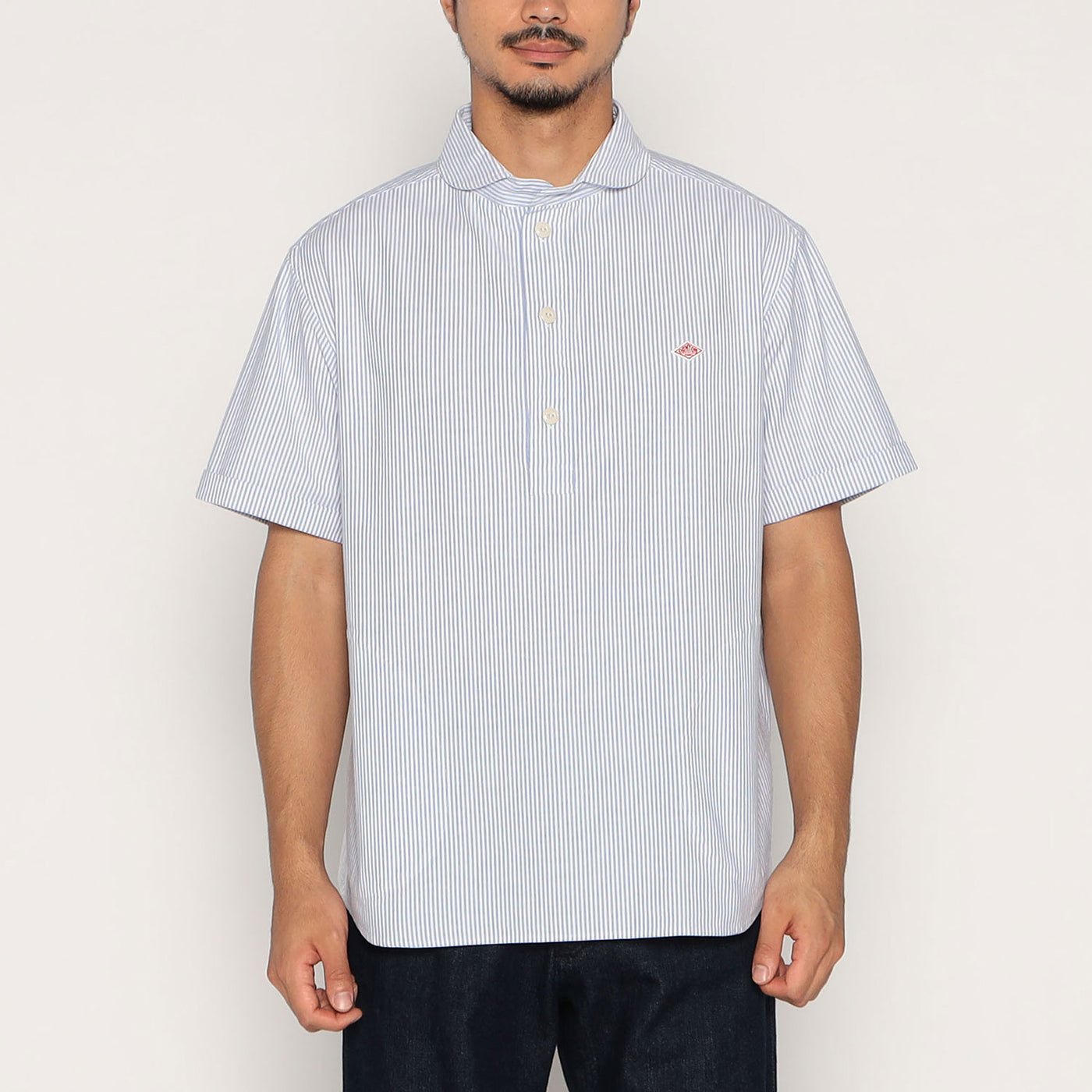 MEN'S OXFORD ROUND COLLAR SHORT SLEEVE PULLOVER SHIRT PATTERN