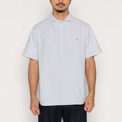 MEN'S OXFORD ROUND COLLAR SHORT SLEEVE PULLOVER SHIRT PATTERN