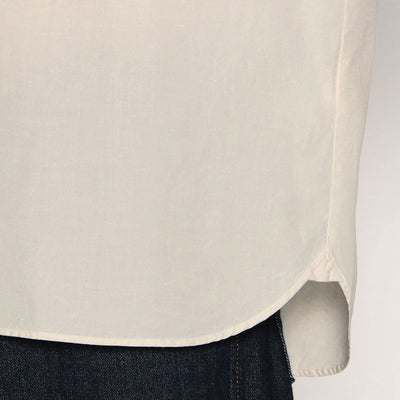 MEN'S COTTON LINEN SHORT SLEEVE BAND COLLAR SHIRT