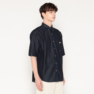 MEN'S DENIM DUNGAREE SHORT SLEEVE B.D SHIRT