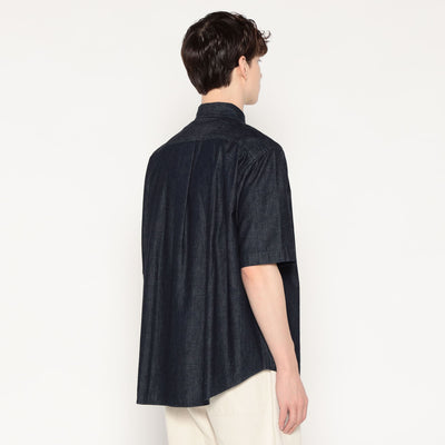 MEN'S DENIM DUNGAREE SHORT SLEEVE B.D SHIRT