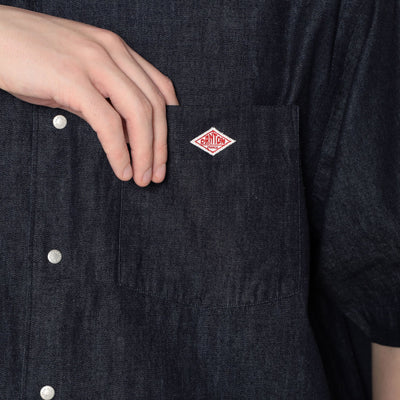 MEN'S DENIM DUNGAREE SHORT SLEEVE B.D SHIRT