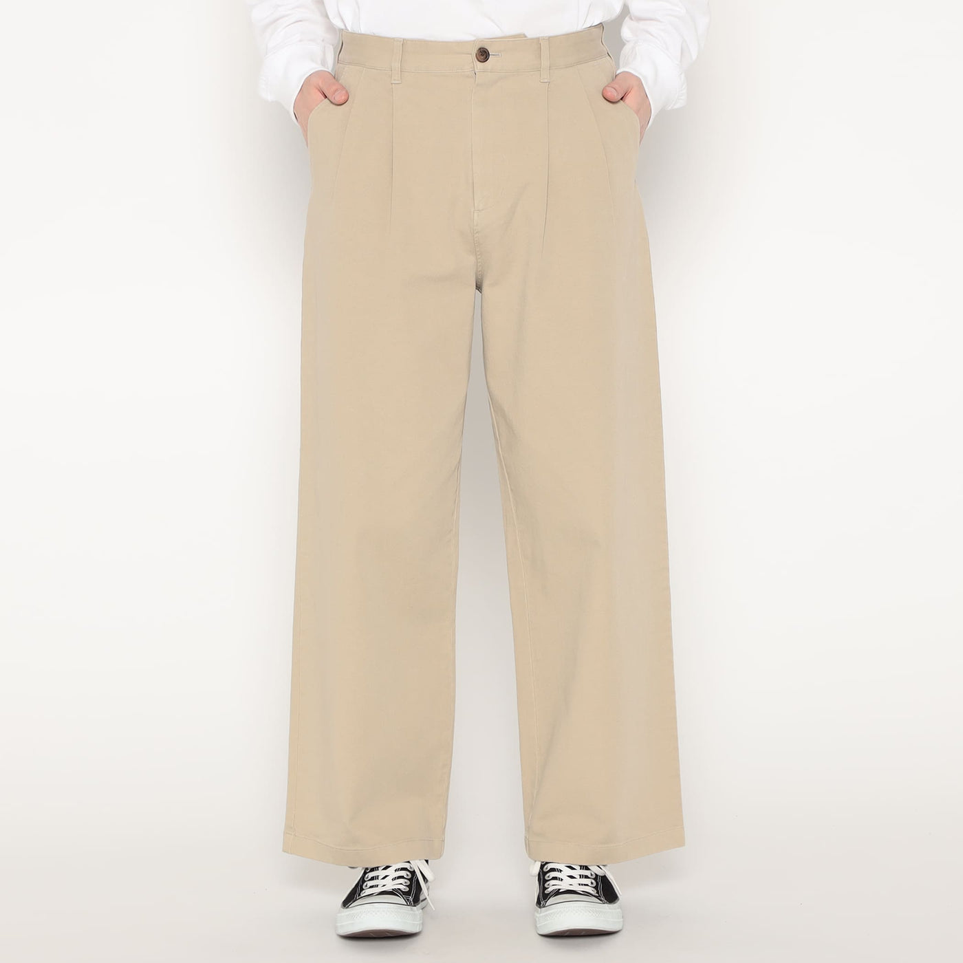 MEN'S STRETCH TWILL 2TUCK WIDE PANTS