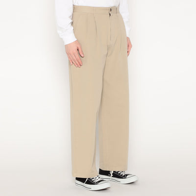 MEN'S STRETCH TWILL 2TUCK WIDE PANTS