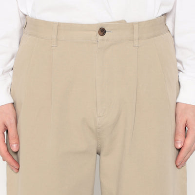 MEN'S STRETCH TWILL 2TUCK WIDE PANTS