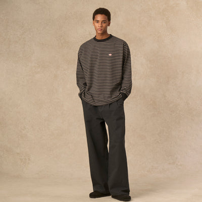 MEN'S MELANGE TWILL 2TUCK WIDE PANTS