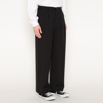 MEN'S MELANGE TWILL 2TUCK WIDE PANTS