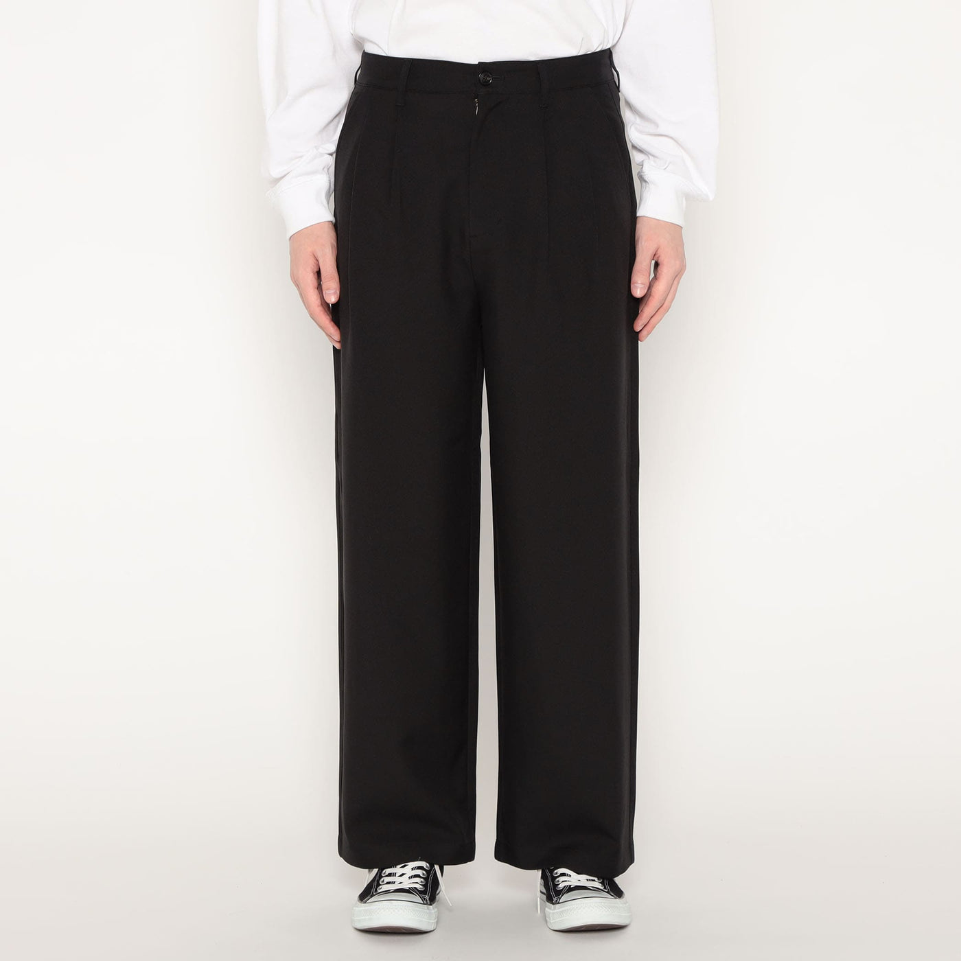 MEN'S MELANGE TWILL 2TUCK WIDE PANTS