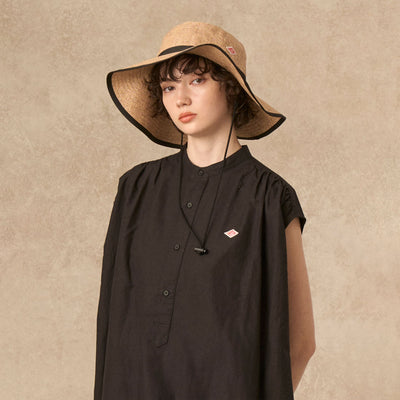 RAFFIA-LIKE POLYESTER BUCKET HAT