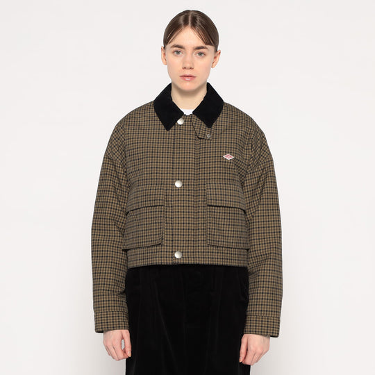 WOMEN'S NYLON TUSSAH SHORT JACKET PLAID