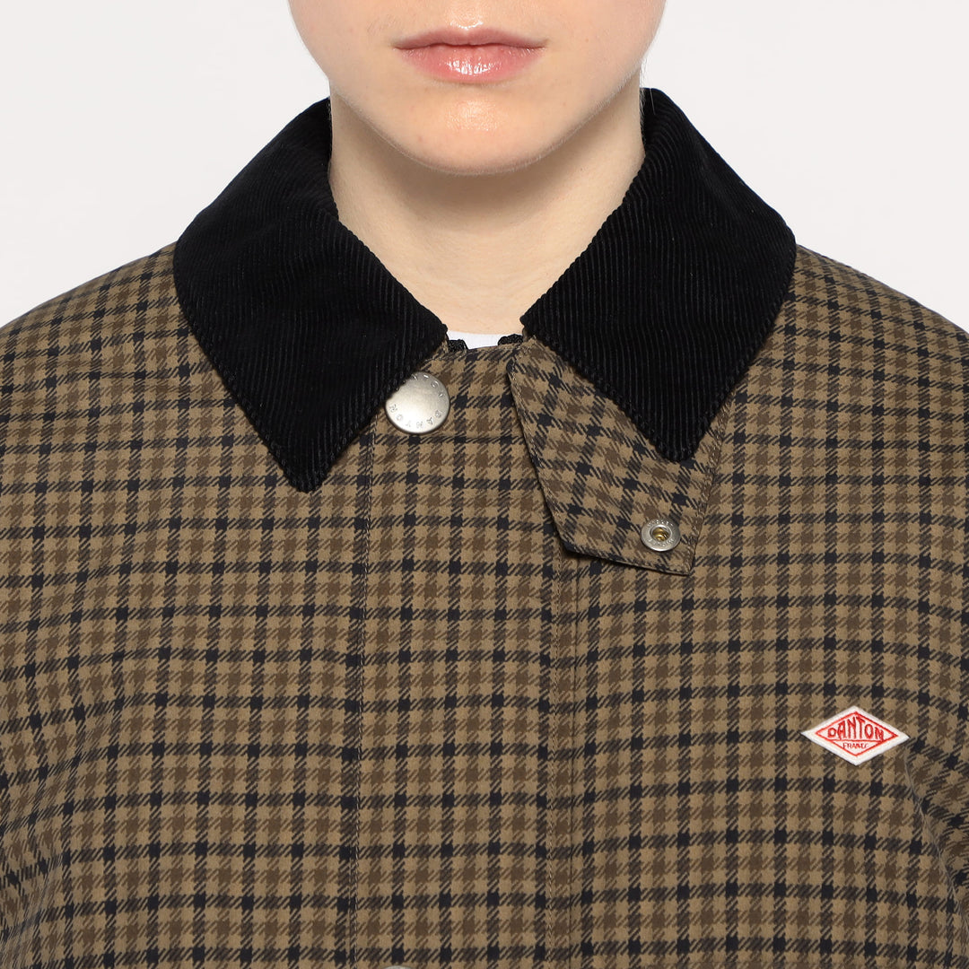 WOMEN'S NYLON TUSSAH SHORT JACKET PLAID