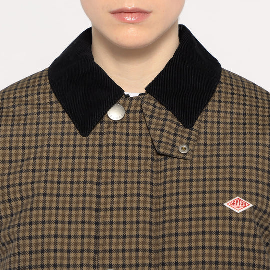 WOMEN'S NYLON TUSSAH SHORT JACKET PLAID