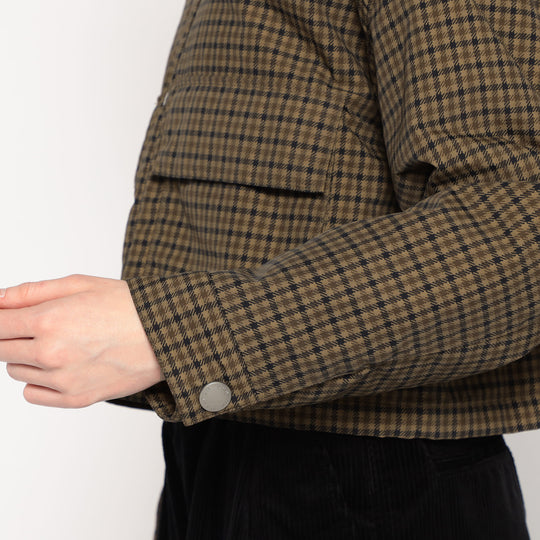 WOMEN'S NYLON TUSSAH SHORT JACKET PLAID