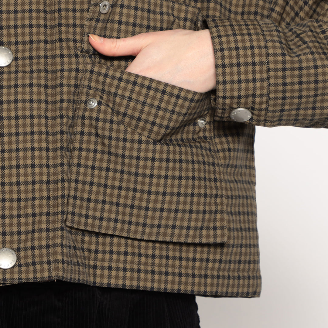 WOMEN'S NYLON TUSSAH SHORT JACKET PLAID