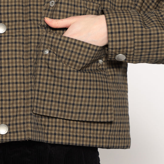 WOMEN'S NYLON TUSSAH SHORT JACKET PLAID