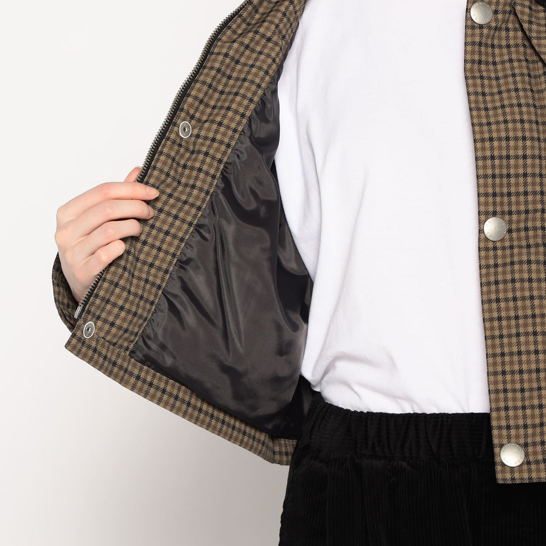 WOMEN'S NYLON TUSSAH SHORT JACKET PLAID