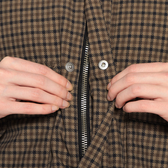 WOMEN'S NYLON TUSSAH SHORT JACKET PLAID